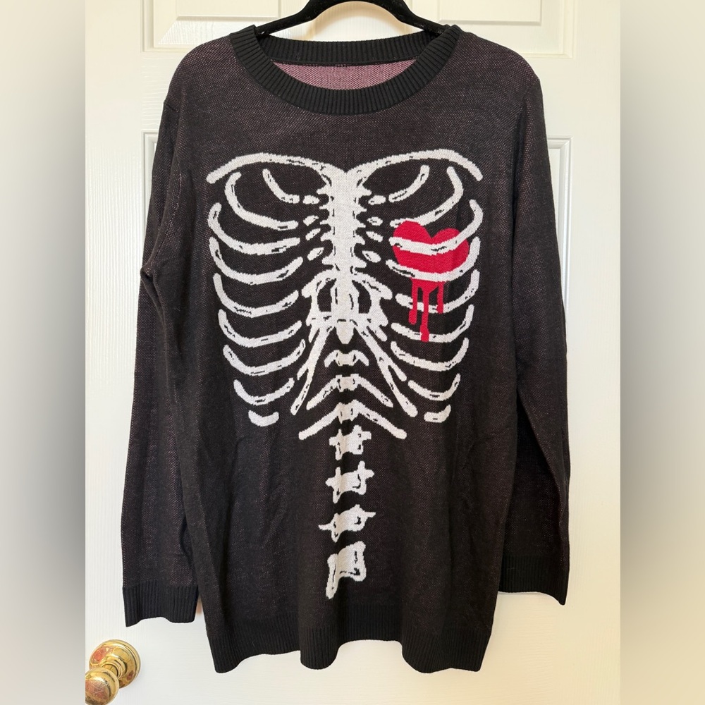 Blackmilk Black and White Skeleton Sweater XS
